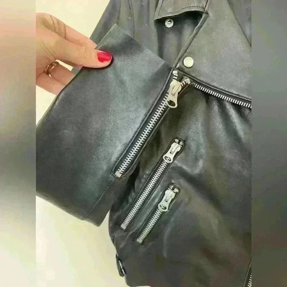 AQUA 100% real leather jacket M - Picture 4 of 8